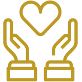 Caring hands with heart illustration