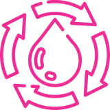 Recycling symbol with water droplet